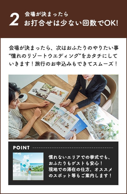 会場が決まったらお打ち合わせは少ない回数でOK!