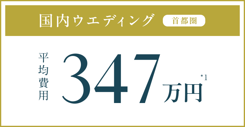 国内ウエディング 首都圏 平均費用347万円＊1