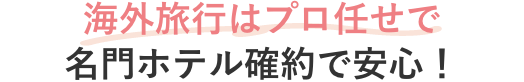 海外旅行はプロ任せで名門ホテル確約で安心!