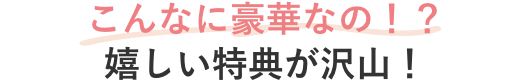 こんなに豪華なの!?嬉しい特典が沢山!